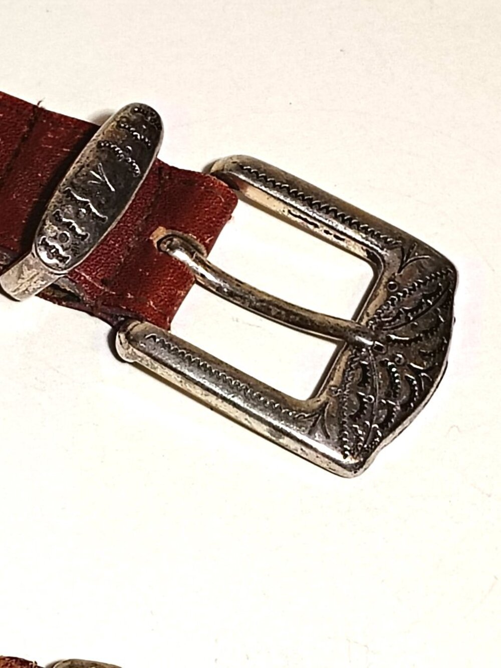 Latigo Western Concho Belt Full Grain Leather Brown Vintage Large Boho Festival - Picture 7 of 12